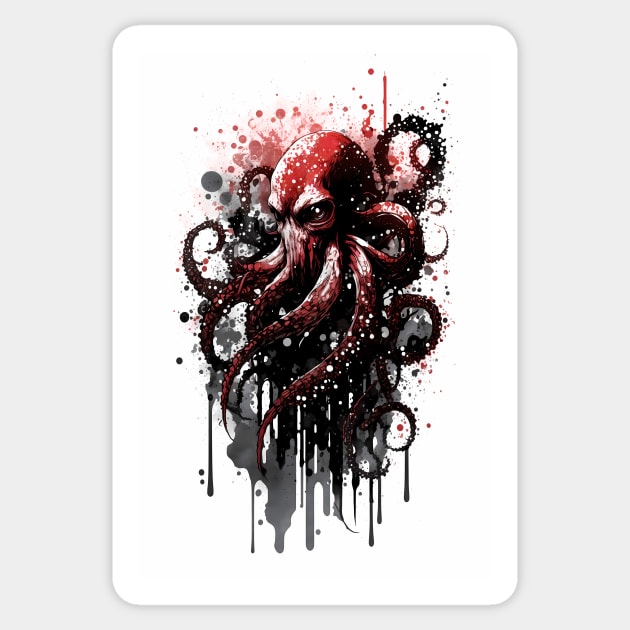 Octopus Portrait Ink Painting Sticker by TortillaChief